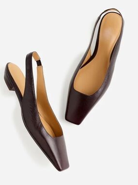 New! Madewell The Ophelia Slingback Flats in Leather Espresso Bean